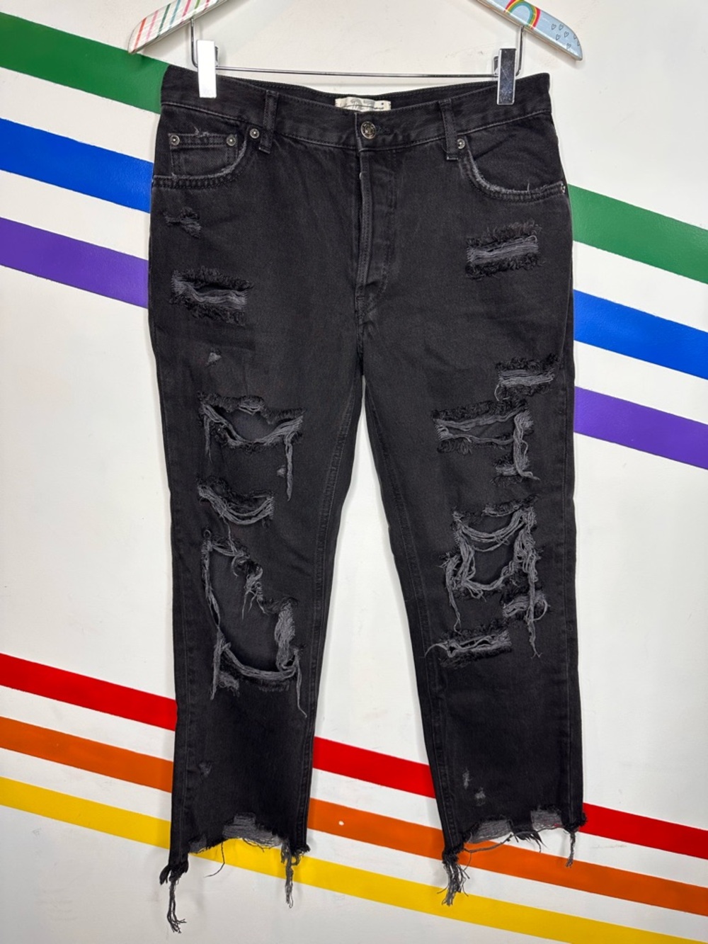 NEW We the Free button fly distressed jeans size 27